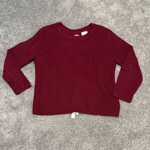 Harper Women's Deep Red Crew Neck Sweater